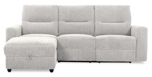 Meadow 2-Piece Left-Facing Chenille Fabric Power Reclining Sectional with Storage Chaise - River Grey