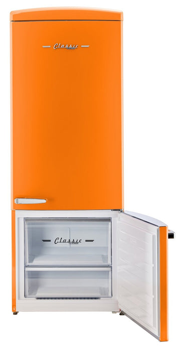 Unique Classic Retro 28\" 17 Cu Ft. Bottom Mount Refrigerator - Orange - UNQ-455L O AC