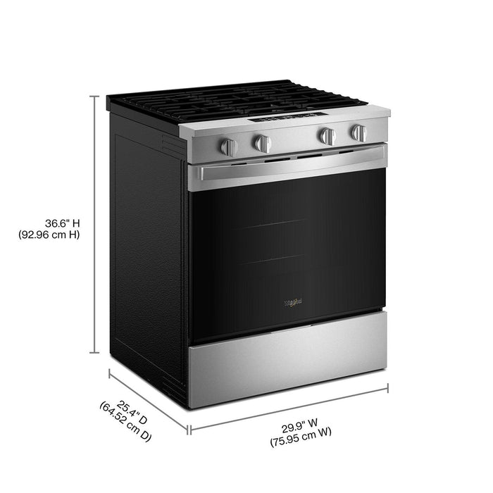 Whirlpool 30\" 5.0 Cu. Ft. Smart Gas Range with Air Cooking - FingerPrint Resistant Stainless Steel- WSGS4530TZ