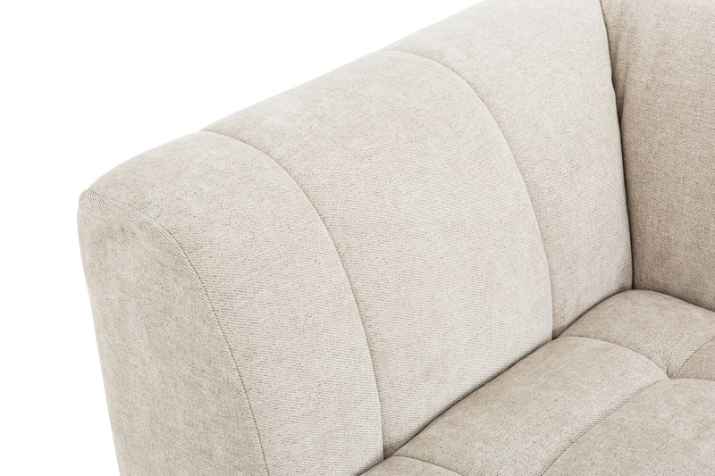 Oaklyn Modular 6-Piece Fabric Sectional with Ottomans and Tufted Seat Cushions – Beige