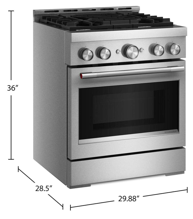 KitchenAid 4.1 Cu. Ft. Gas Range with No Preheat Air Fry Mode – Stainless Steel - KFGS930SSS