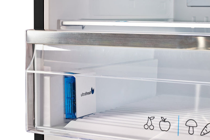 Unique Classic Retro 28\" 17 Cu Ft. Bottom Mount Refrigerator - Matte Black - UNQ-455L MB AC