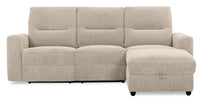 Meadow 2-Piece Right-Facing Chenille Fabric Power Reclining Sectional with Storage Chaise - Taupe 