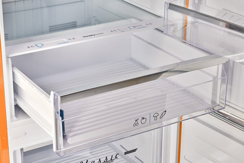 Unique Classic Retro 28\" 17 Cu Ft. Bottom Mount Refrigerator - Orange - UNQ-455L O AC