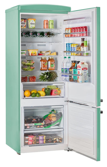 Unique Classic Retro 28\" 17 Cu Ft. Bottom Mount Refrigerator - Turquoise - UNQ-455L T AC