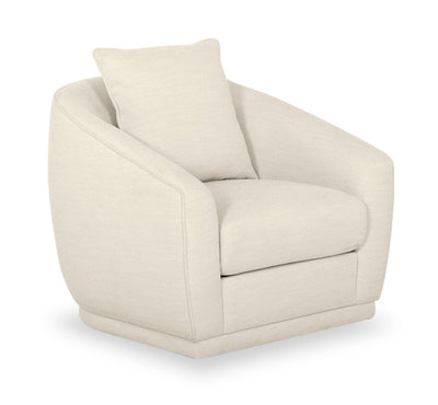 Rio 34.5" Chenille Fabric Swivel Accent Chair - Ivory White | Fauteuil d’appoint pivotant Rio de 34,5 po en tissu de chenille - blanc ivoire