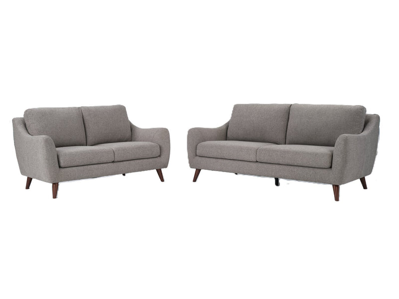 Ivy 59.5\" Fabric Loveseat with Removable Back Cushions- Grey