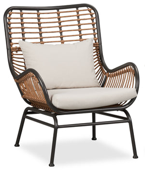 Maki Outdoor Patio Chair - Hand-Woven Resin Wicker, UV & Weather Resistant - Natural