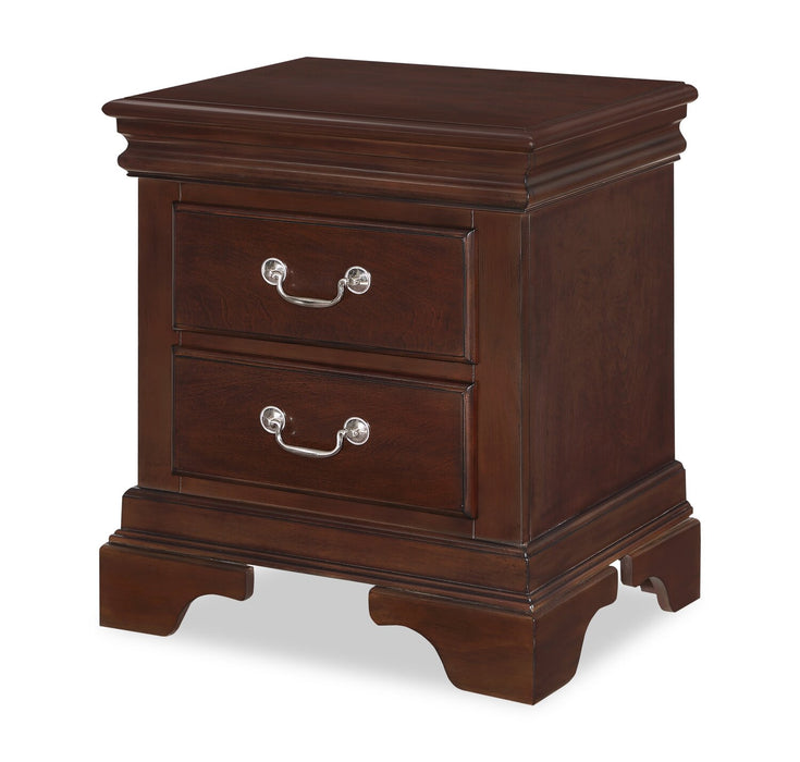 Marco 6pc Bedroom Set with Bed, Dresser, Mirror & Nightstand, Cherry Brown - King Size