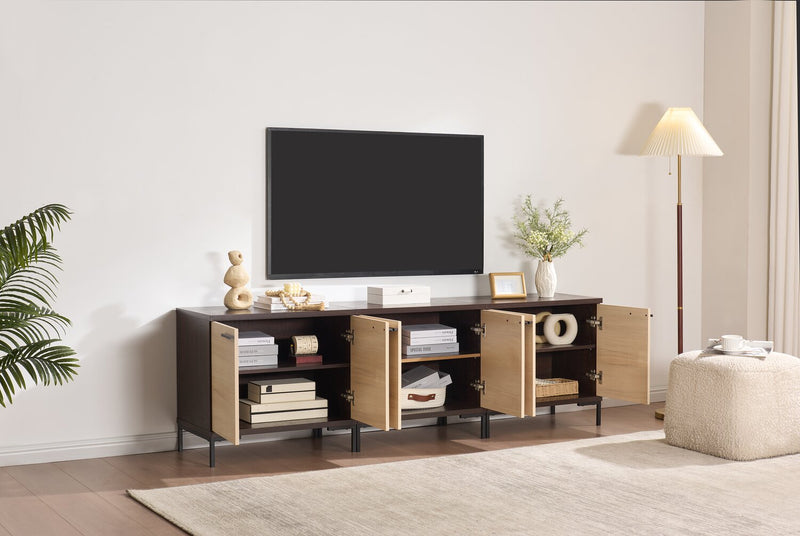 Sonora 3-piece TV Stand with Storage for TVs up to 86\"- Dark Oak