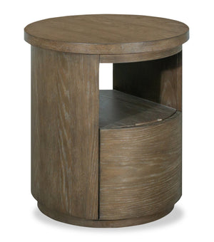 Eldon 22” Modern Round Solid Wood End Table with Storage - Porpoise