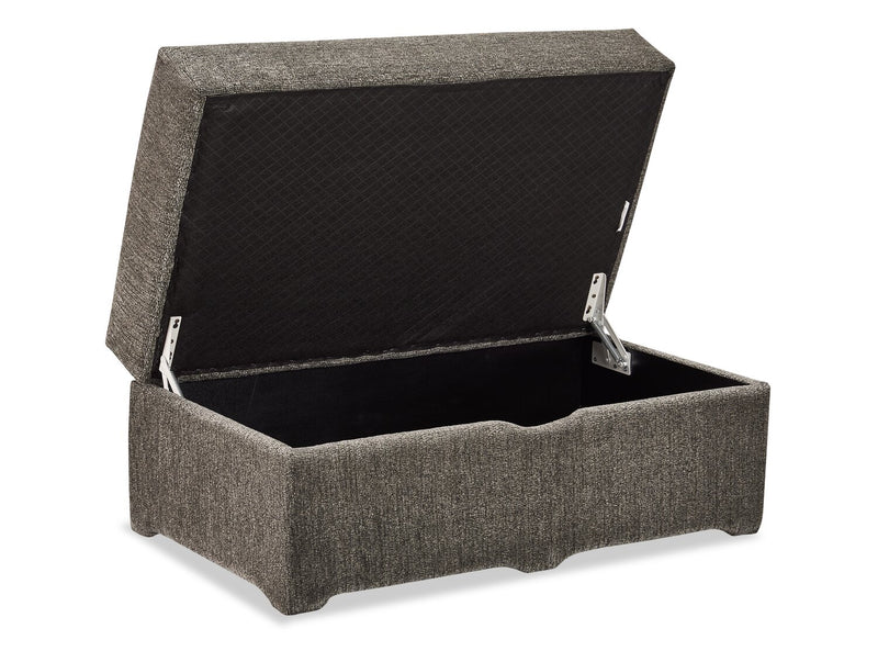 Made in Canada Lennox 40\" Chenille Fabric Storage Ottoman - Grey