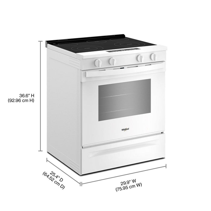 Whirlpool 30\" 5.3 Cu. Ft. Smart Electric Range with Air Cooking - White - YWSES4530TW