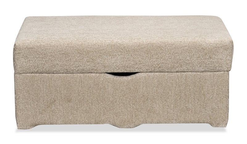 Made in Canada Lennox 40\" Chenille Fabric Storage Ottoman - Taupe