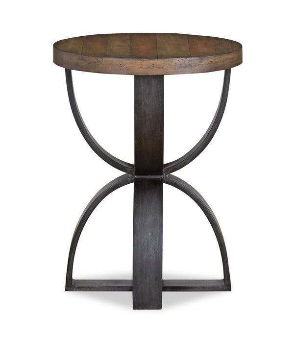 Brewer 20” Industrial Solid Wood Round End Table - Rustic Honey