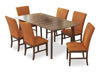 Rain 7-Piece Rectangle Dining Set - Orange