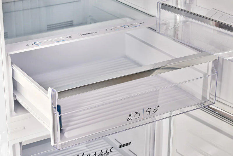 Unique Classic Retro 28\" 17 Cu Ft. Bottom Mount Refrigerator - White - UNQ-455L W AC