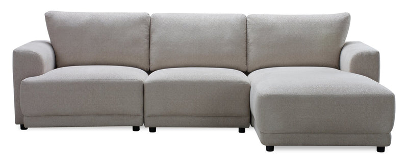 Voyage Modular 3-Piece Right-Facing Fabric Sectional with Removable Back Cushions – Taupe