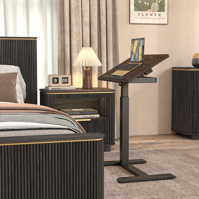 Aaron 26.77\" Portable Lift-Top Office Desk with Adjustable Height - Walnut