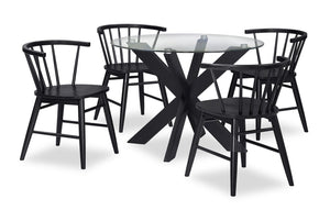 Remi 5-Piece Spindle Dining Package - Black