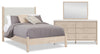 Jolie 5pc Bedroom Set with Bed, Dresser & Mirror, Boucle Fabric, Natural - Full Size