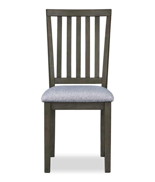Bryn 3pc Dining Package with 42\" Round Drop-Leaf Table & 2 Chairs, Fabric - Dark Grey