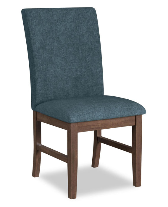 Rain 5pc Dining Set with Table & 4 Blue Chairs, 72\"W - Blue/Brown