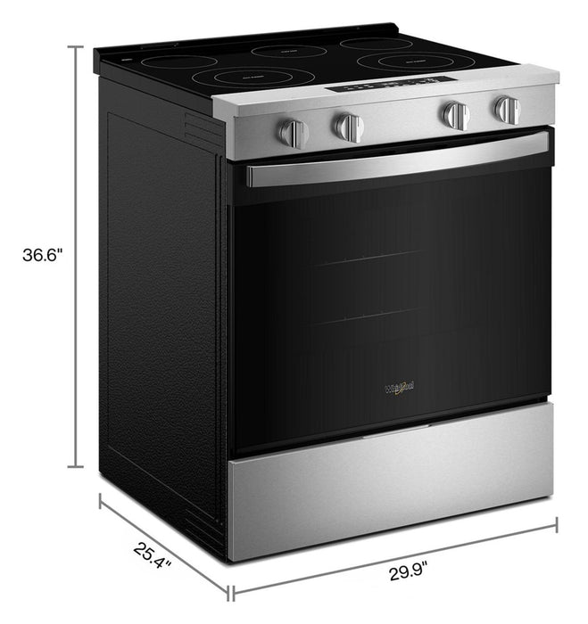 Whirlpool 30\" 5.3 Cu. Ft. Electric Smart Range with No Preheat Mode – Stainless Steel - YWSES3330TS