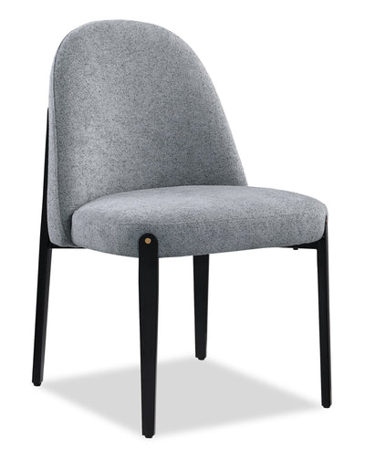 Kort & Co. Capri Dining Chair with Linen-Look Fabric, Metal - Grey | Chaise de salle à manger Capri de Kort & Co. en tissu d’apparence lin et en métal - grise