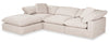 Eclipse Modular 4-Piece Linen-Look Fabric Sectional with Ottoman and Reversible Feather Down Cushions - Linen White