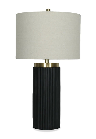 Gwen 14" Table Lamp with Linen Shade – Black | Lampe de table Gwen de 14 po avec abat-jour en lin - noire