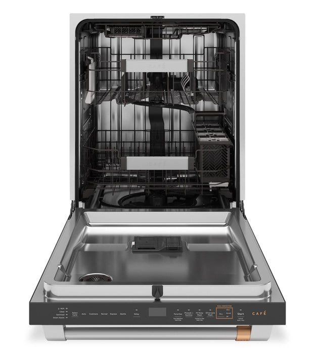 Café 24\" 39 dBA Smart Dishwasher with Ultra Wash Top Rack - Matte Black - CDT888P3VD1