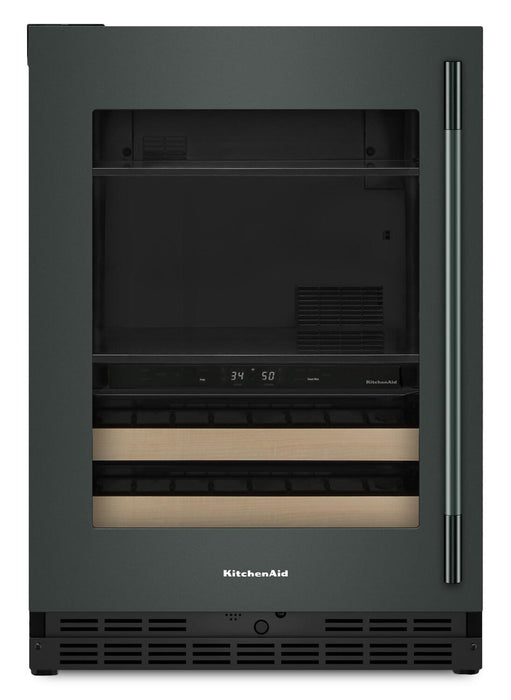 KitchenAid 24\" Beverage Centre with Wood-Front Racks – Black Ore - KUBL524SJP
