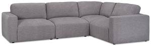 Lotus 4-Piece Chenille Modular Sectional - Charcoal