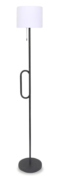 Solana 64” Modern Metal Acrylic Portable Floor Lamp with USB Port - Black 