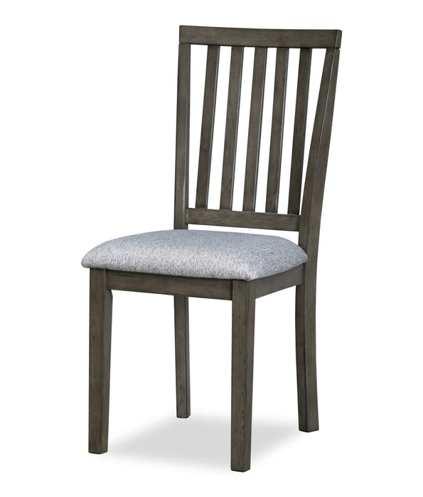 Bryn 3pc Dining Package with 42\" Round Drop-Leaf Table & 2 Chairs, Fabric - Dark Grey