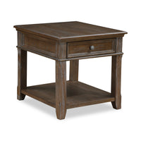 Weston 24” Traditional End Table with Storage and USB Port - Brown Elm 