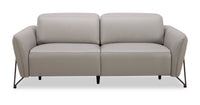 Riviera Top-Grain Genuine Leather Power Reclining Sofa - Light Grey 