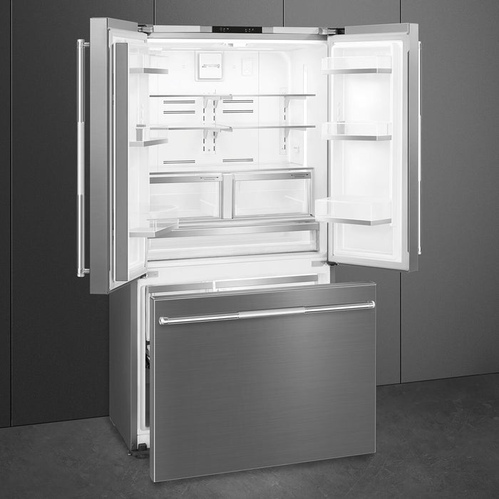 Smeg 36” 20.48 Cu. Ft. French Door Refrigerator – Stainless Steel - FD36UXIW