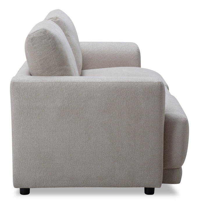 Voyage Modular 3-Piece U-Shaped Fabric Sectional with Console and Removable Back Cushions – Beige