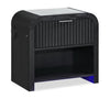 Kaleo Bedside 2-Drawer Nightstand with LED Light & Speaker, 26.5\"W x 28\"H, Modern - Black