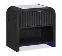 Kaleo Bedside 2-Drawer Nightstand with LED Light & Speaker, 26.5