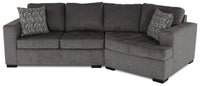 Legend 2-Piece Right-Facing Chenille Cuddler Sectional - Pewter 