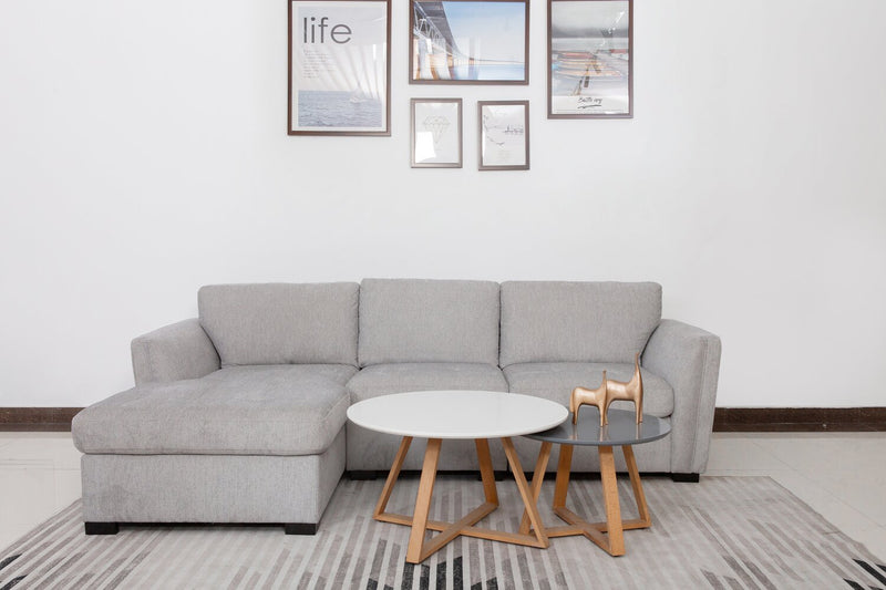 Vault 3-Piece Left-Facing Sectional with Storage Chaise and Two Storage Chairs - Grey