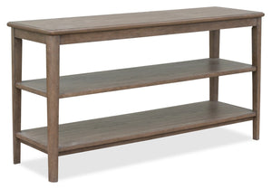 Bennett 58” Contemporary Solid Wood Sofa Table with Shelves - Taupe