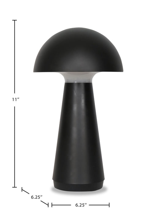 Beech 11” Modern Acrylic Portable Indoor/Outdoor Table Lamp with USB Port - Black