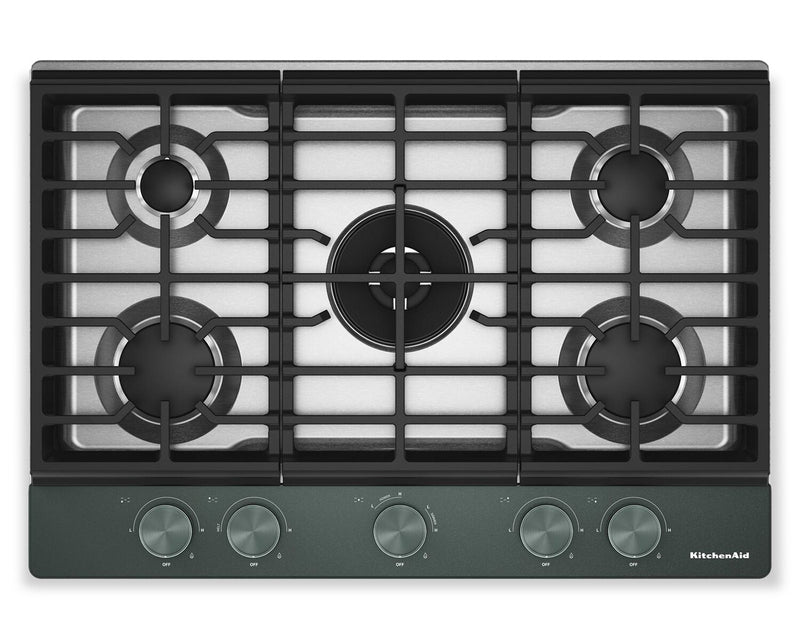 KitchenAid 30\" Gas-on-Metal Cooktop with Integrated Wok Grates – Juniper - KCGK530SJP