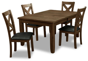 Talia 5pc Dining Set with Table & 4 Chairs, 60-78