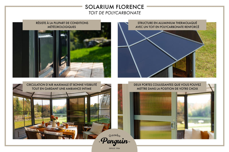 Gazebo Penguin Florence - Solarium 12x18 Polycarbonate Roof