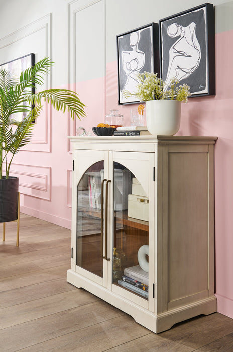 Twyla 33\" Solid Wood Accent Cabinet  with Arched Doors - White